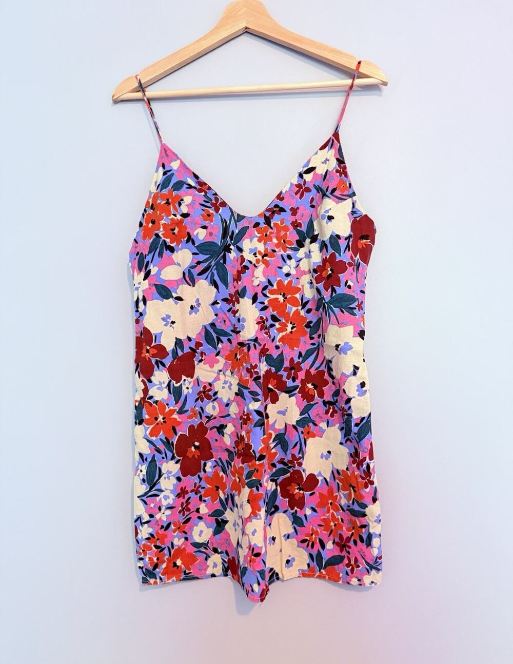 VICI Multicolor Floral V-Neck Adjustable Strappy Slip Mini Dress Women’s M